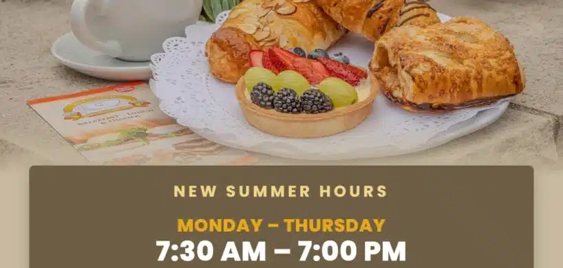 Cafe Carmel Summer Hours